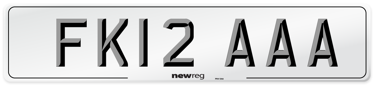 FK12 AAA Number Plate from New Reg